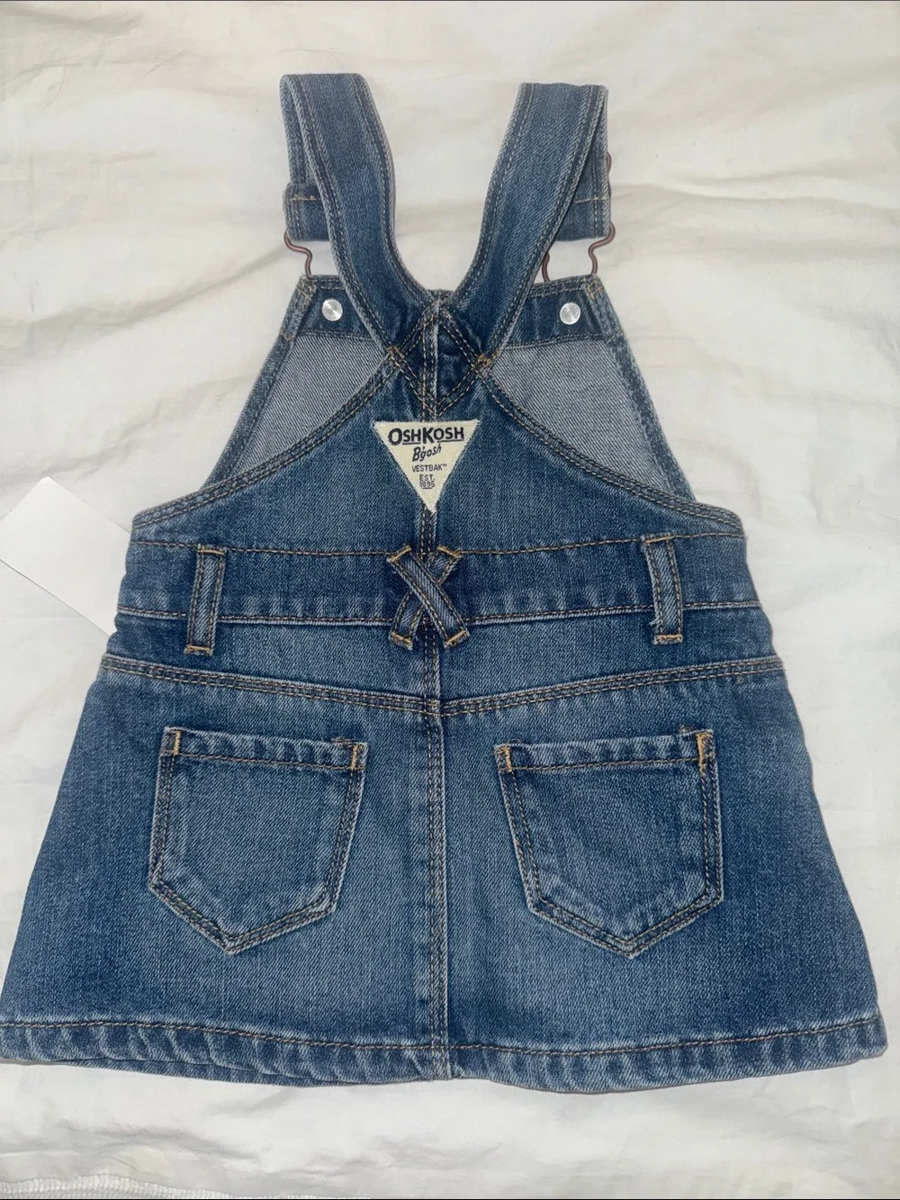 OshKosh B'gosh Blue Denim Overall Skirt with Heart Detail
